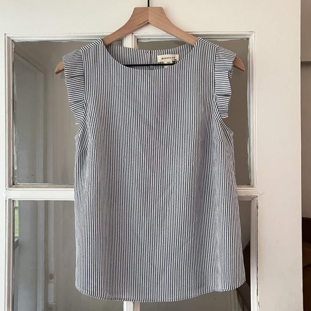 Monteau Ruffled Sleeve Blouse NWT